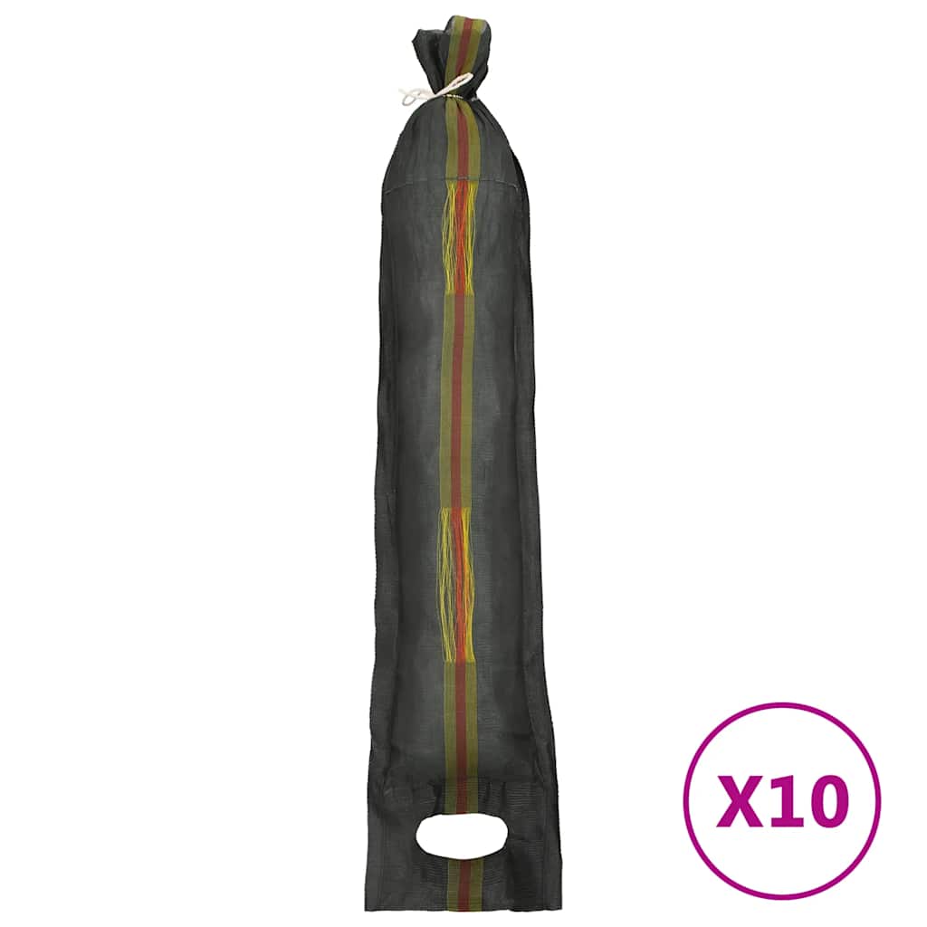Sacos de areia 10 pcs 103x25 cm pead verde-escuro