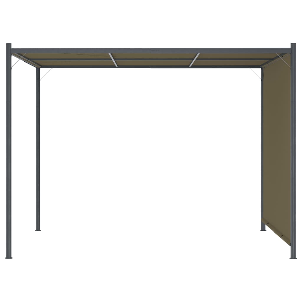 Pérgola jardim telhado retrátil 3x3m 180 g/m² cinza-acastanhado