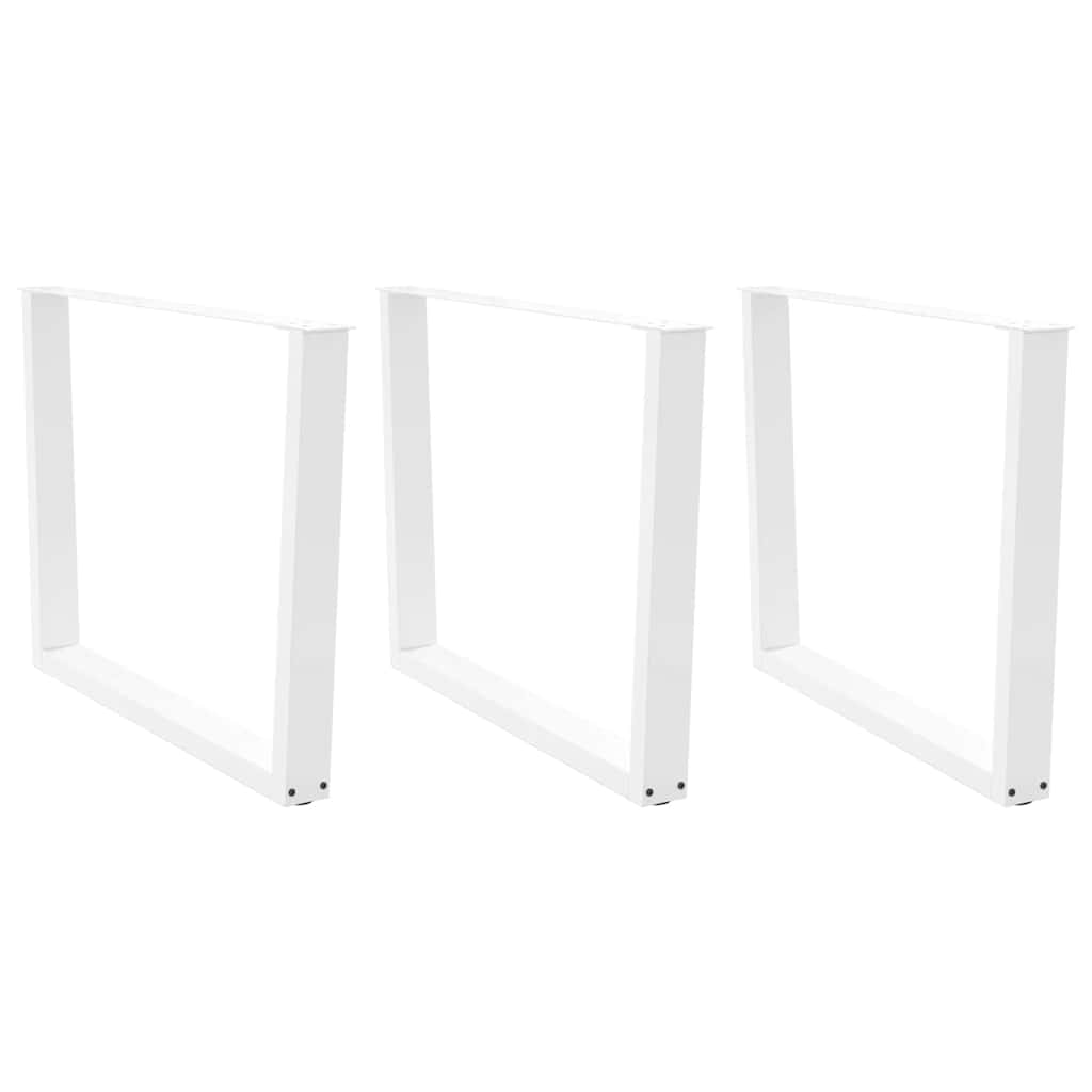 Pés para mesa de jantar em v, 3 peças, branco, 100x(72-73,3) cm, aço