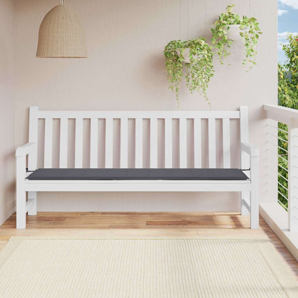 Almofadão p/ banco jardim 200x50x3 cm tecido oxford antracite