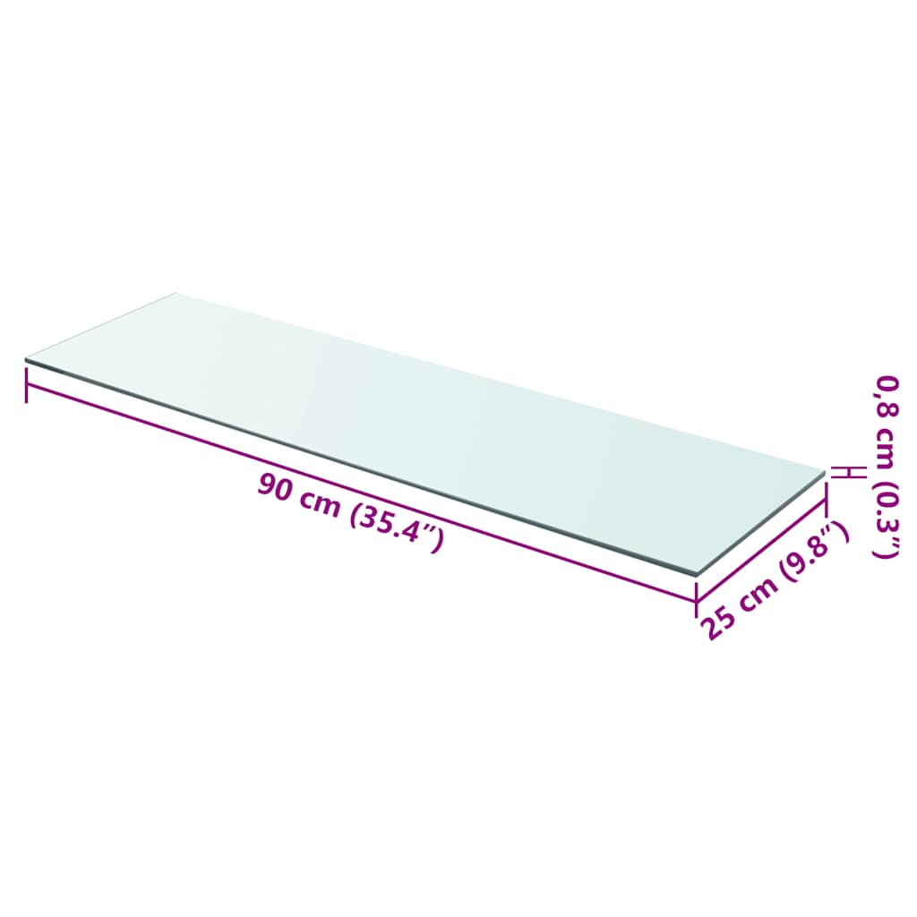 Prateleiras 2 pcs 90x25 cm vidro transparente