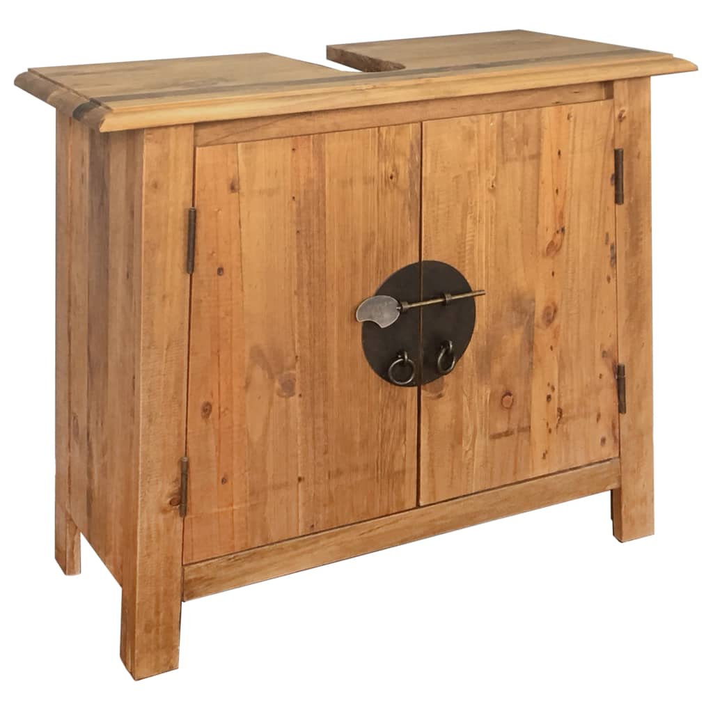 Conjunto de casa de banho 5 pcs madeira de pinho maciça