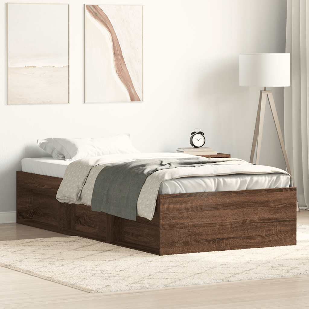 Estrutura de cama 90x200 cm carvalho castanho