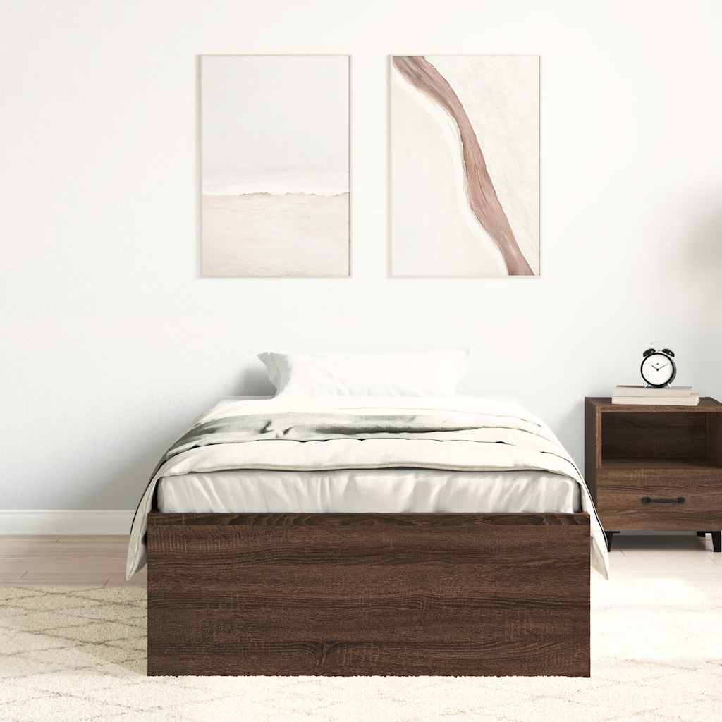 Estrutura de cama 90x200 cm carvalho castanho