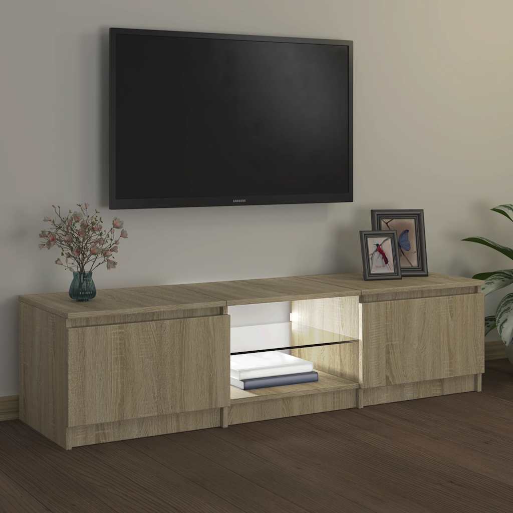 Móvel de TV com luzes LED 140x40x36 cm carvalho sonoma