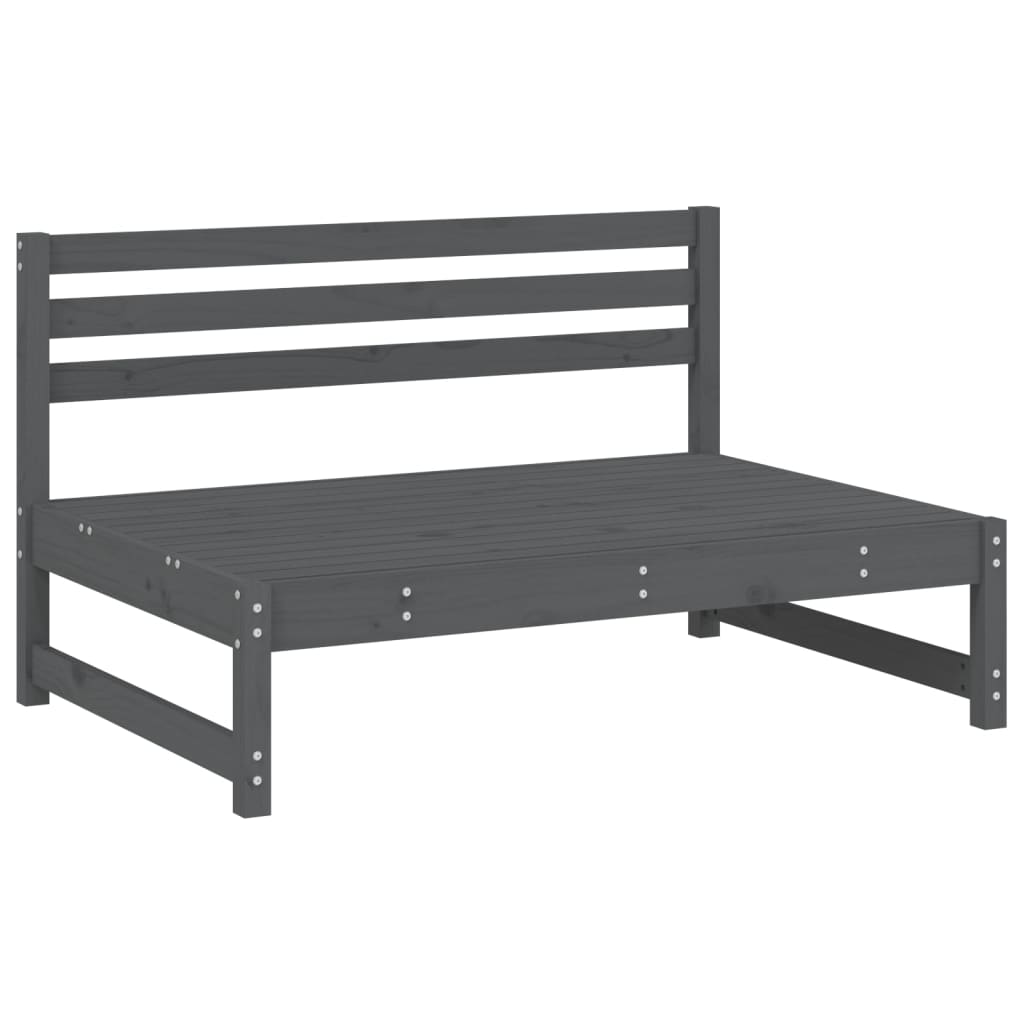 4 Pcs conjunto lounge de jardim madeira de pinho maciça cinza