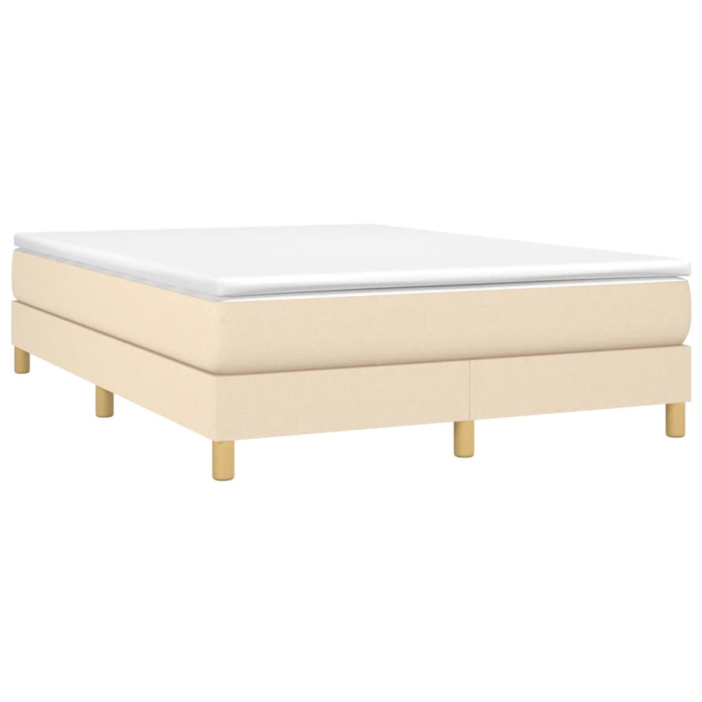 Estrutura de cama com molas 140x190 cm tecido cor creme