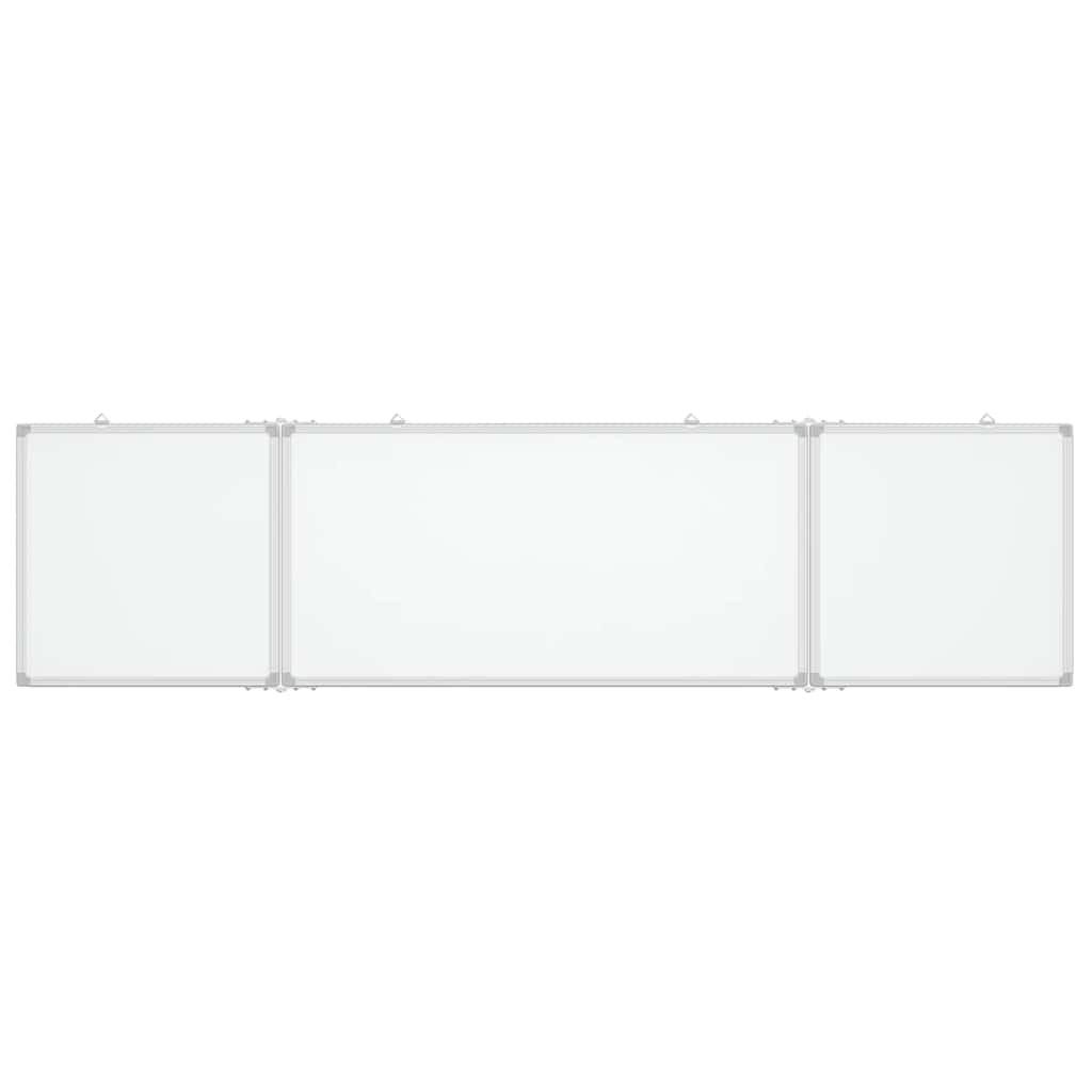 Quadro branco magnético dobrável 200x50x1,7 cm alumínio