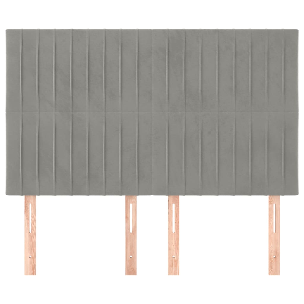 Cabeceira cinza claro 144x5x118/128 cm veludo