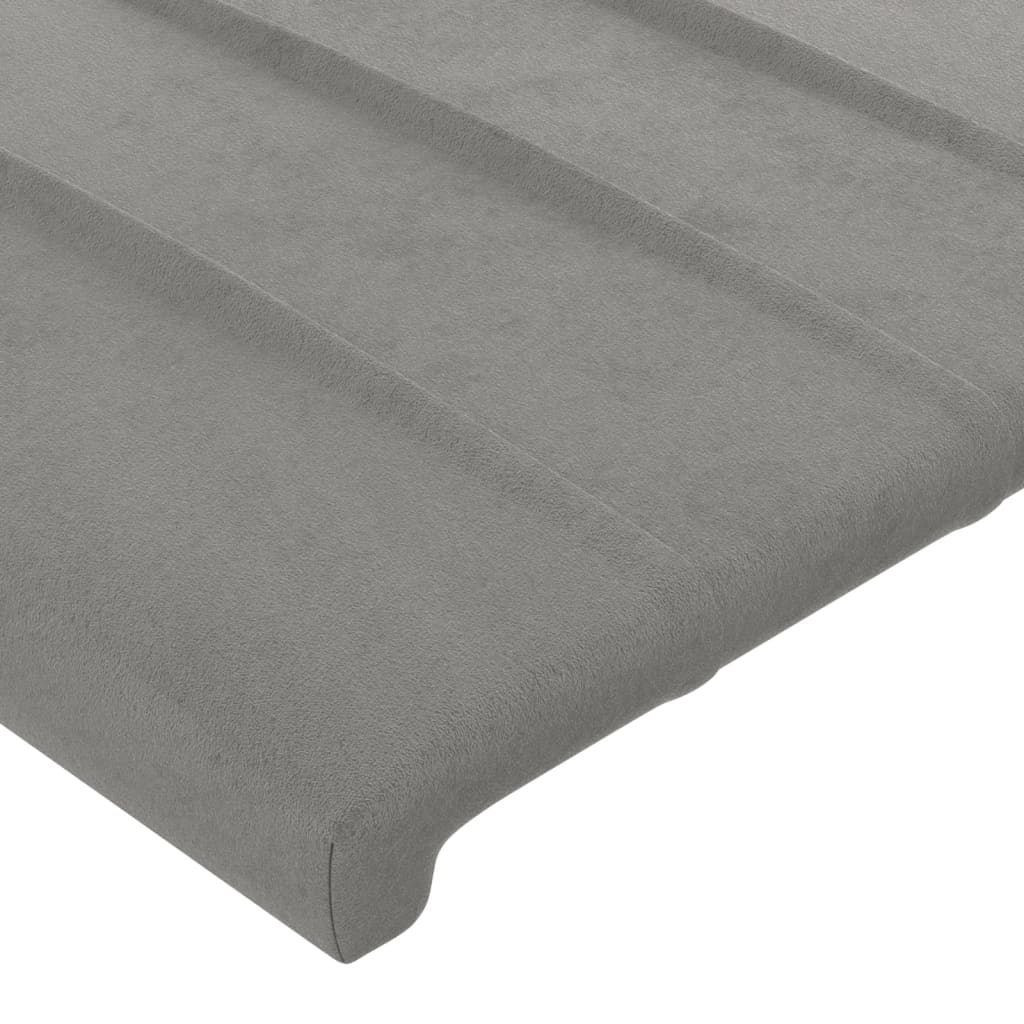 Cabeceira cinza claro 144x5x118/128 cm veludo