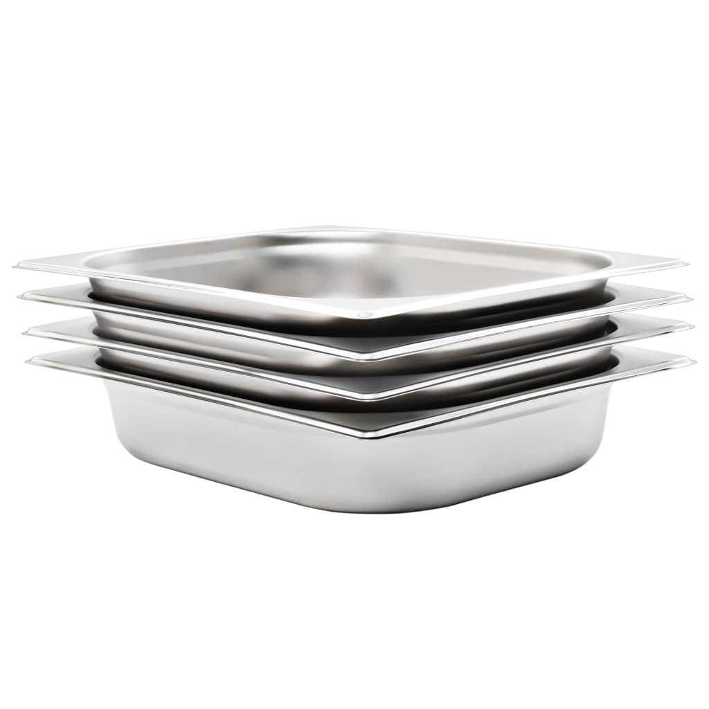 Recipientes gastronorm 4 pcs gn 1/2 65 mm aço inoxidável