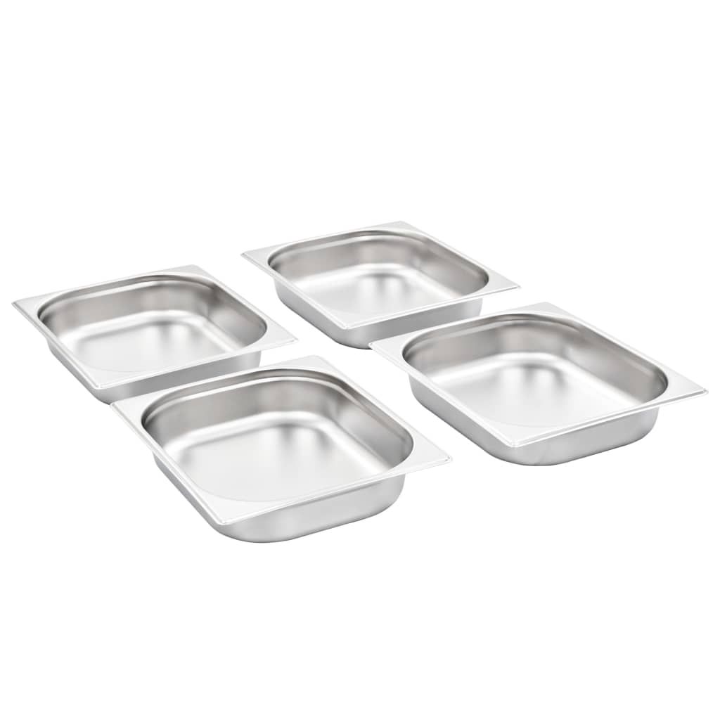 Recipientes gastronorm 4 pcs gn 1/2 65 mm aço inoxidável