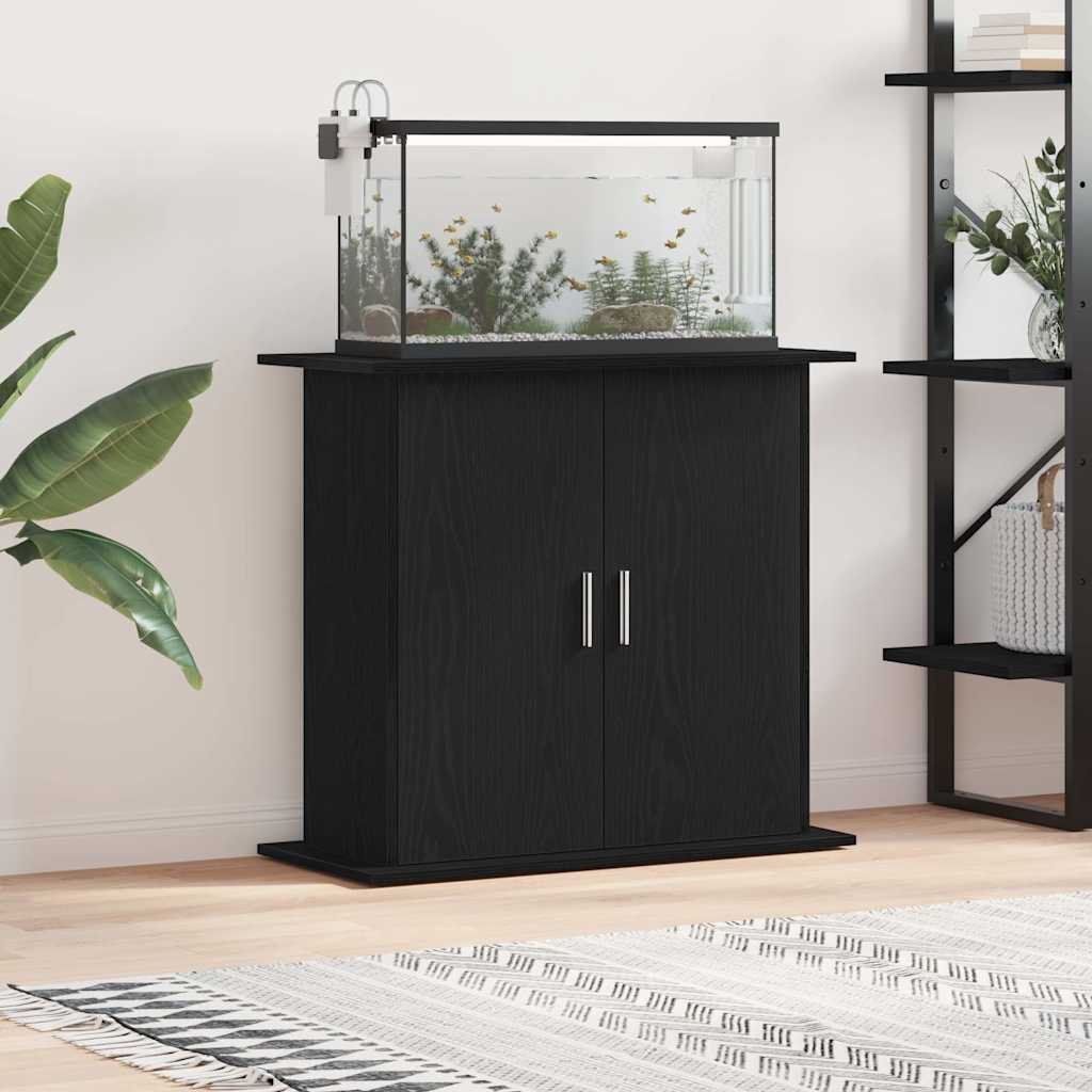 Suporte para aquário carvalho preto 81x36x73 cm madeira projetada