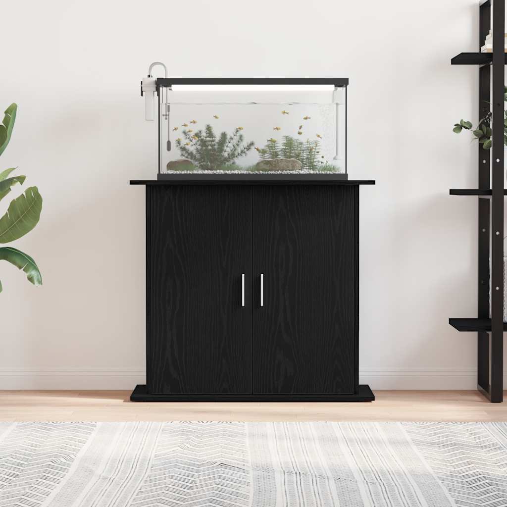 Suporte para aquário carvalho preto 81x36x73 cm madeira projetada