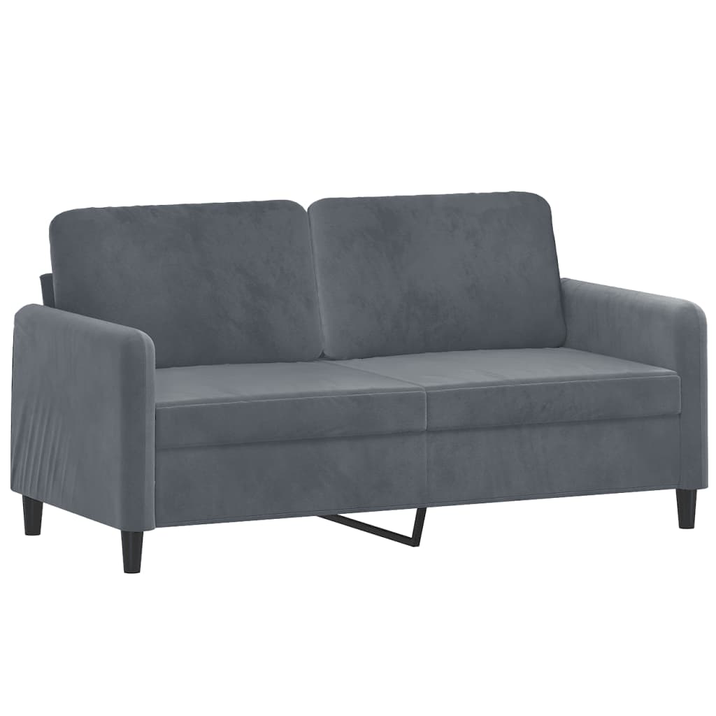 2 Pcs conjunto de sofás veludo cinzento-escuro