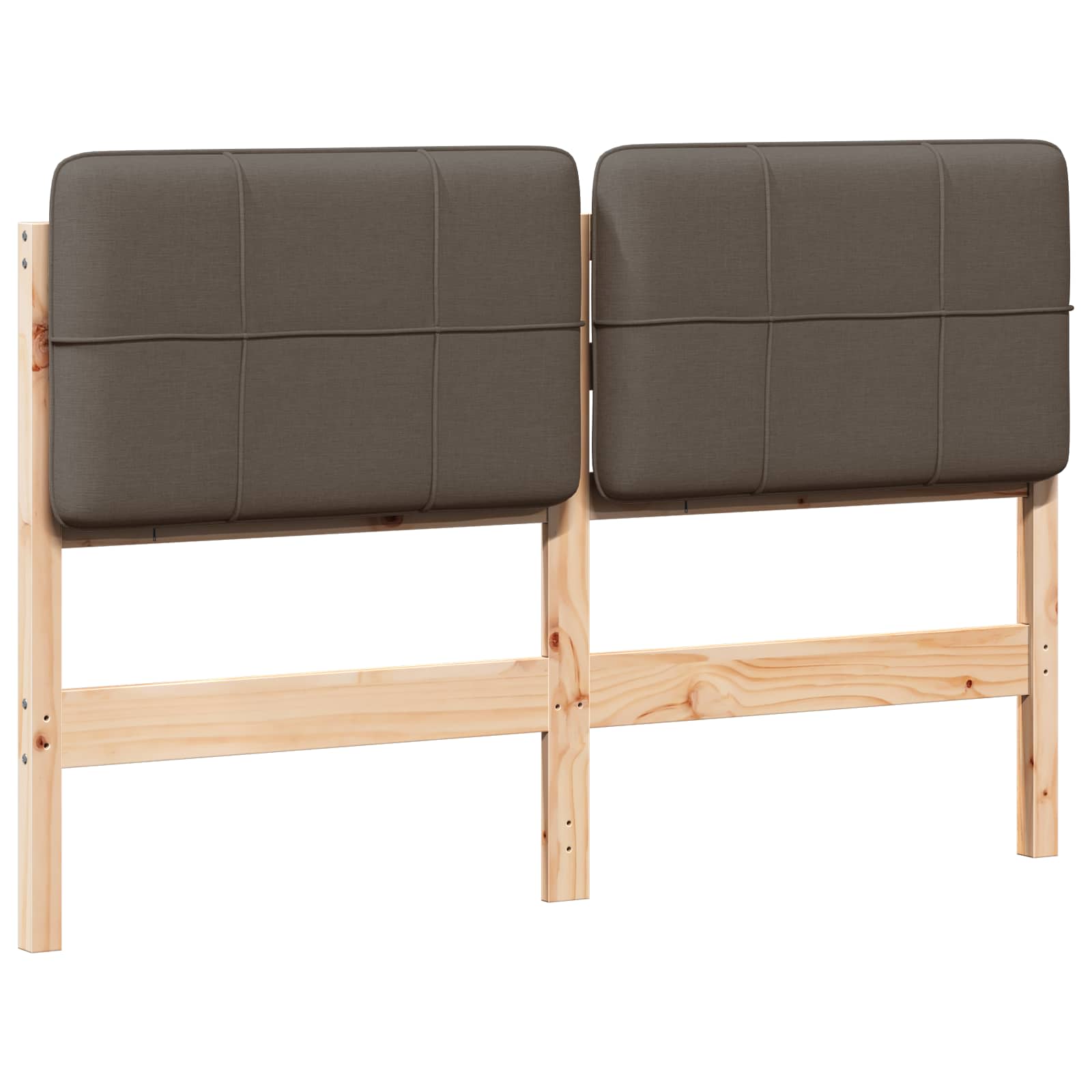 Cabeceira estofada com cabeceira marrom e taupe 135 cm