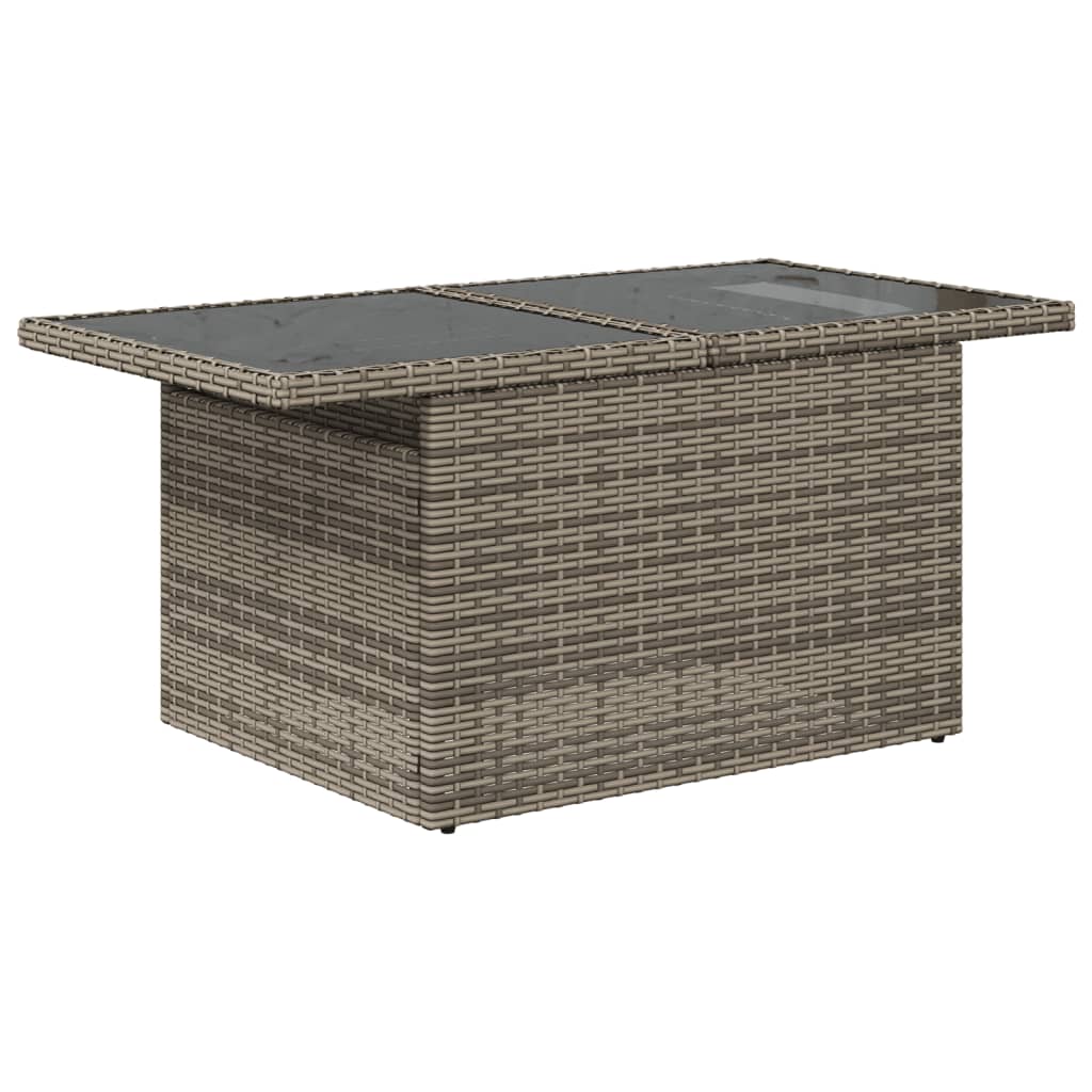 5 Pcs conjunto sofás de jardim c/ almofadões vime PE cinzento