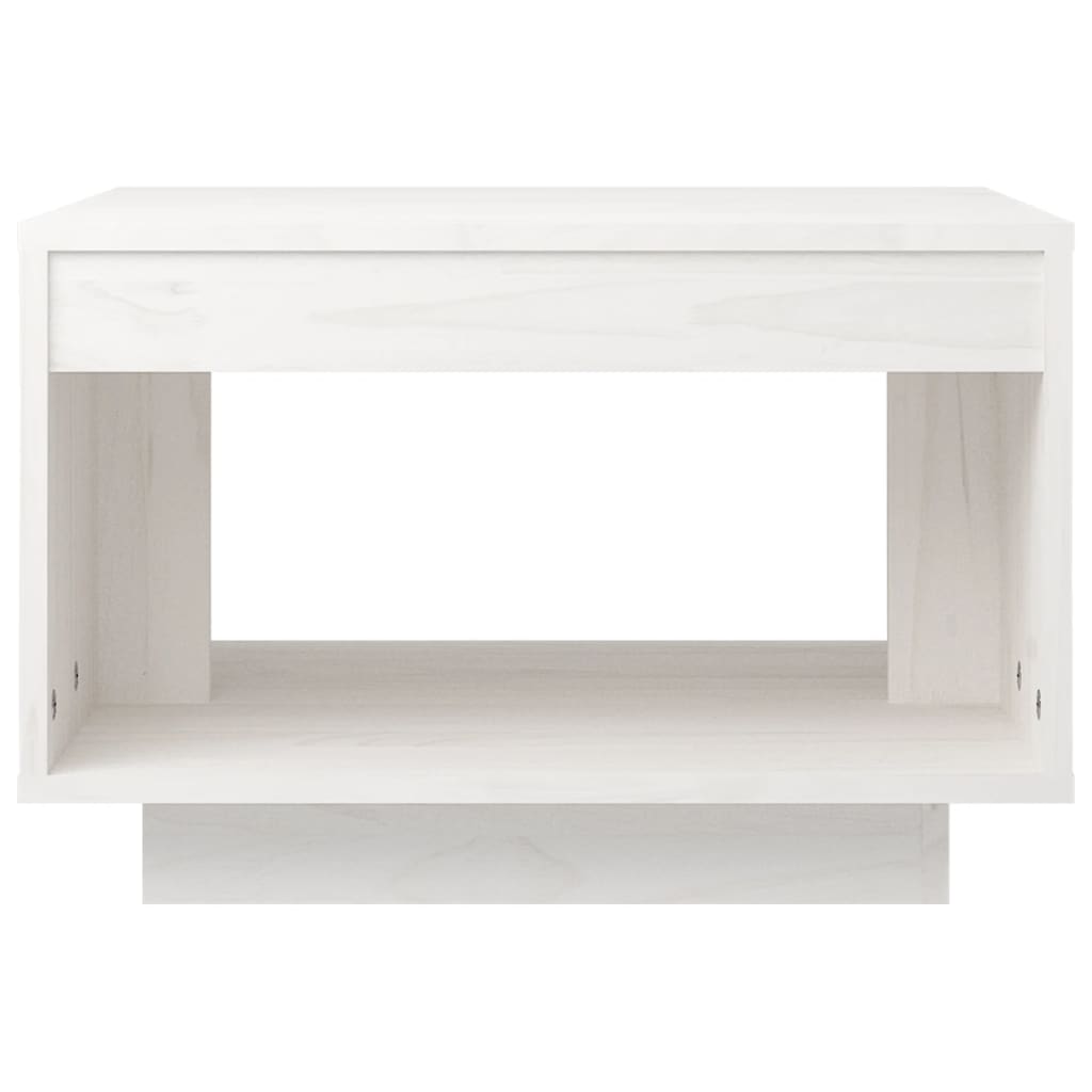 Mesa de centro 50x50x33,5 cm madeira de pinho maciça branco