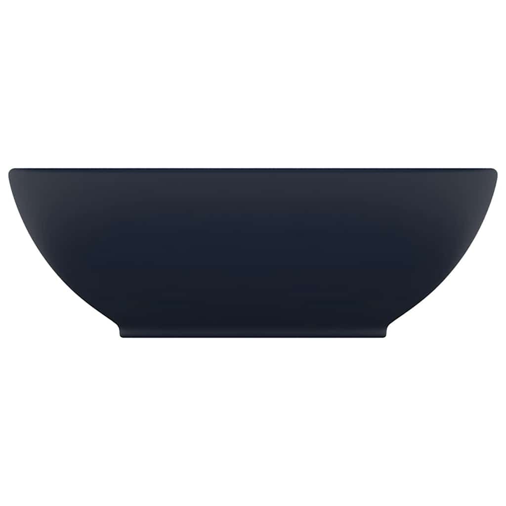 Lavatório luxuoso oval 40x33cm cerâmica azul-escuro mate