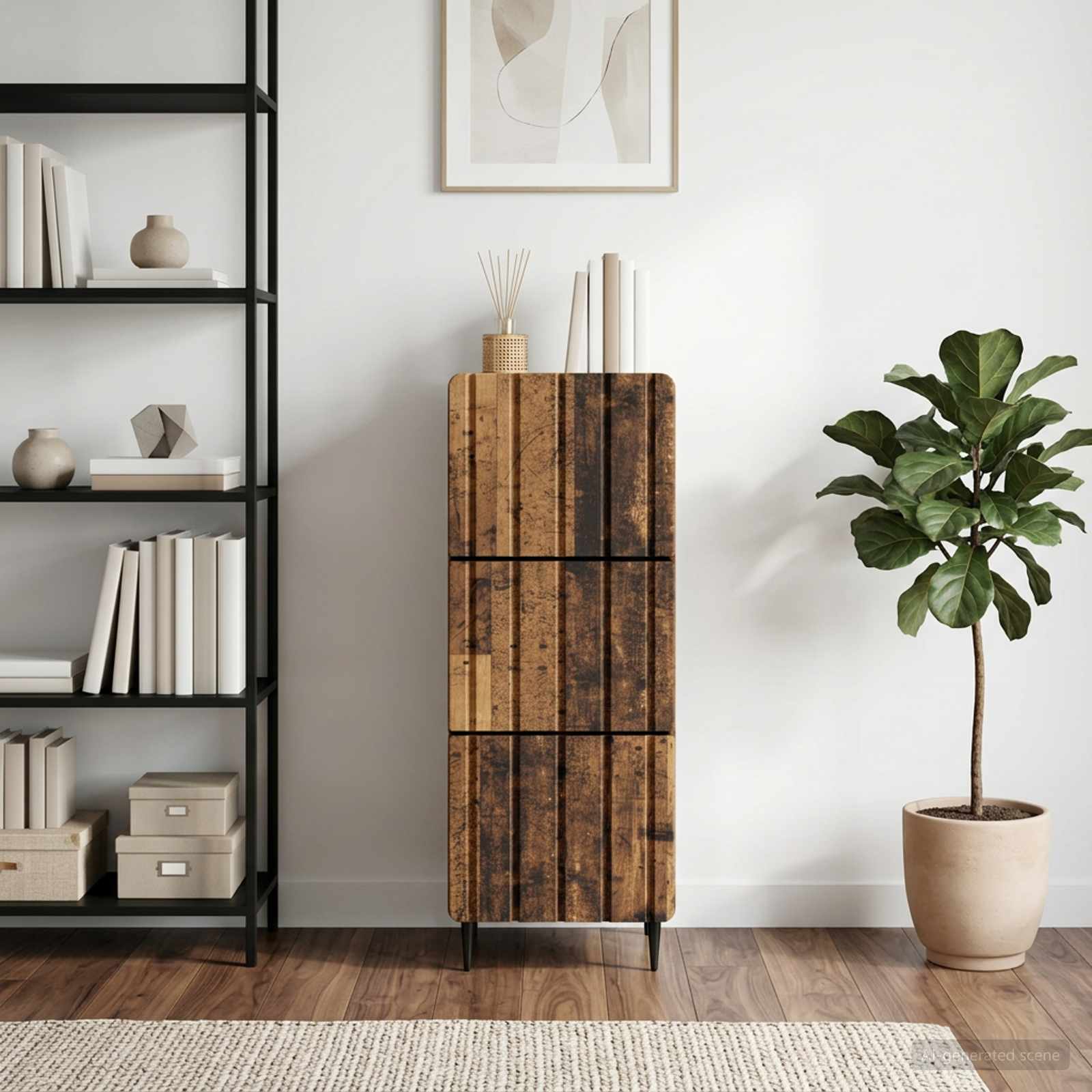 Gabinete de gavetas madeira antiga 33 x 34,5 x 92 cm