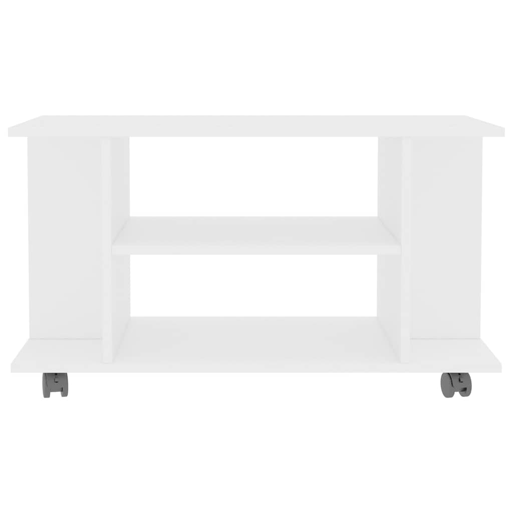 Móvel de TV com rodas 80x40x45 cm deriv.madeira branco