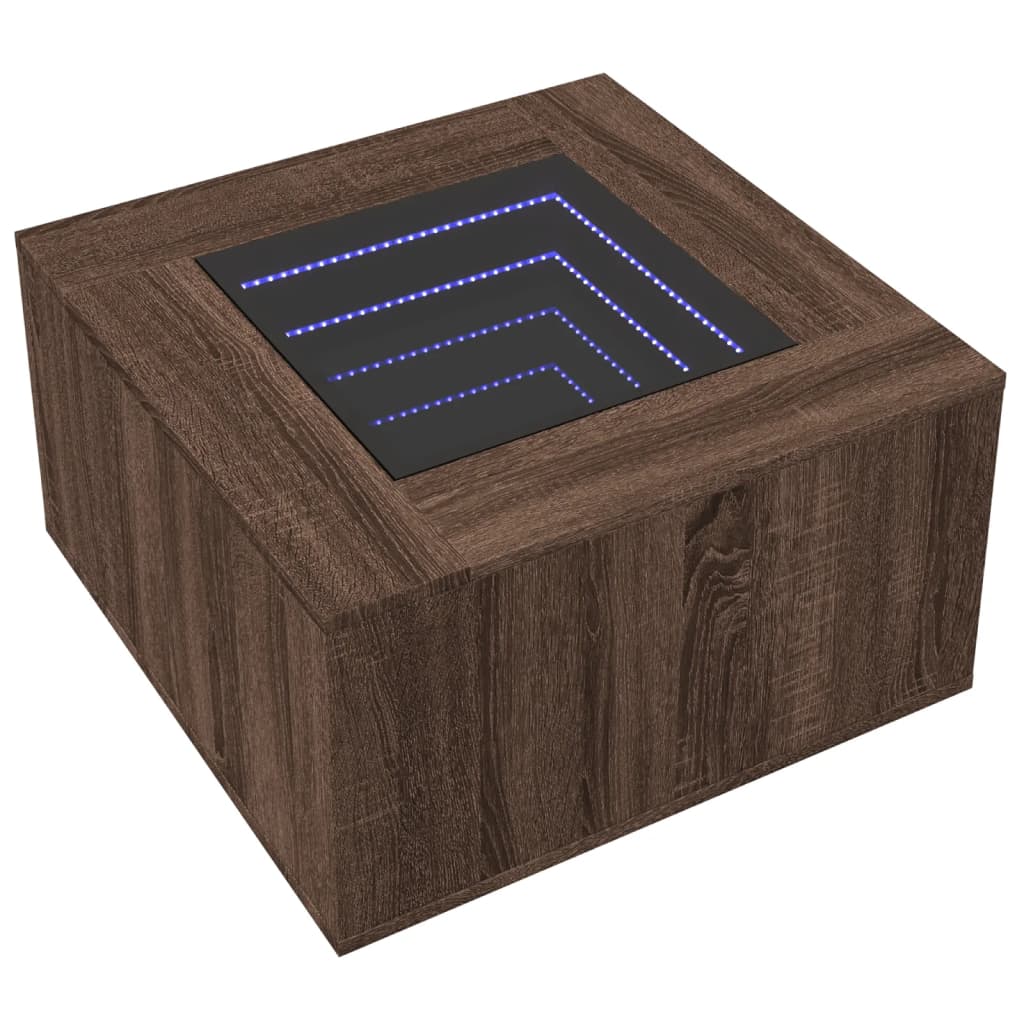 Mesa de centro c/ leds 60x60x40 cm derivados de madeira