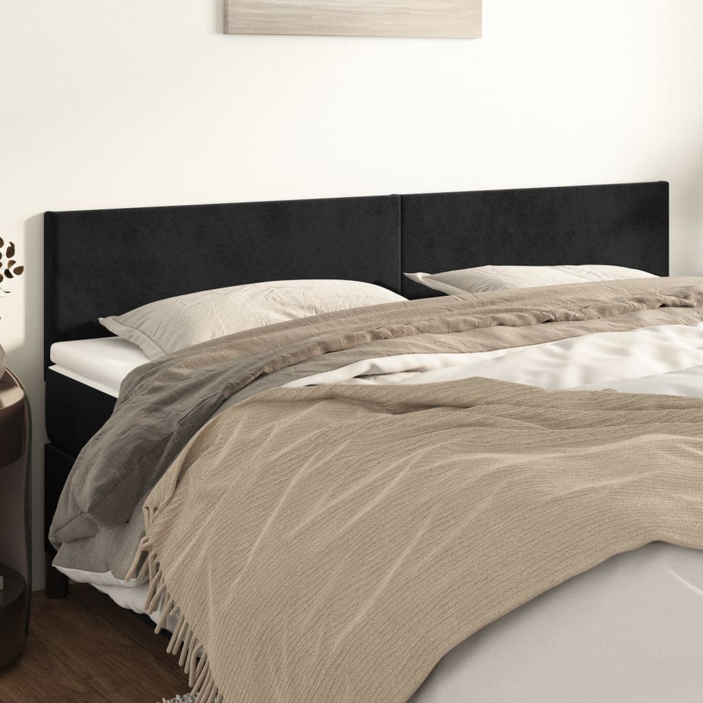Cabeceiras preto 180x5x78/88 cm veludo