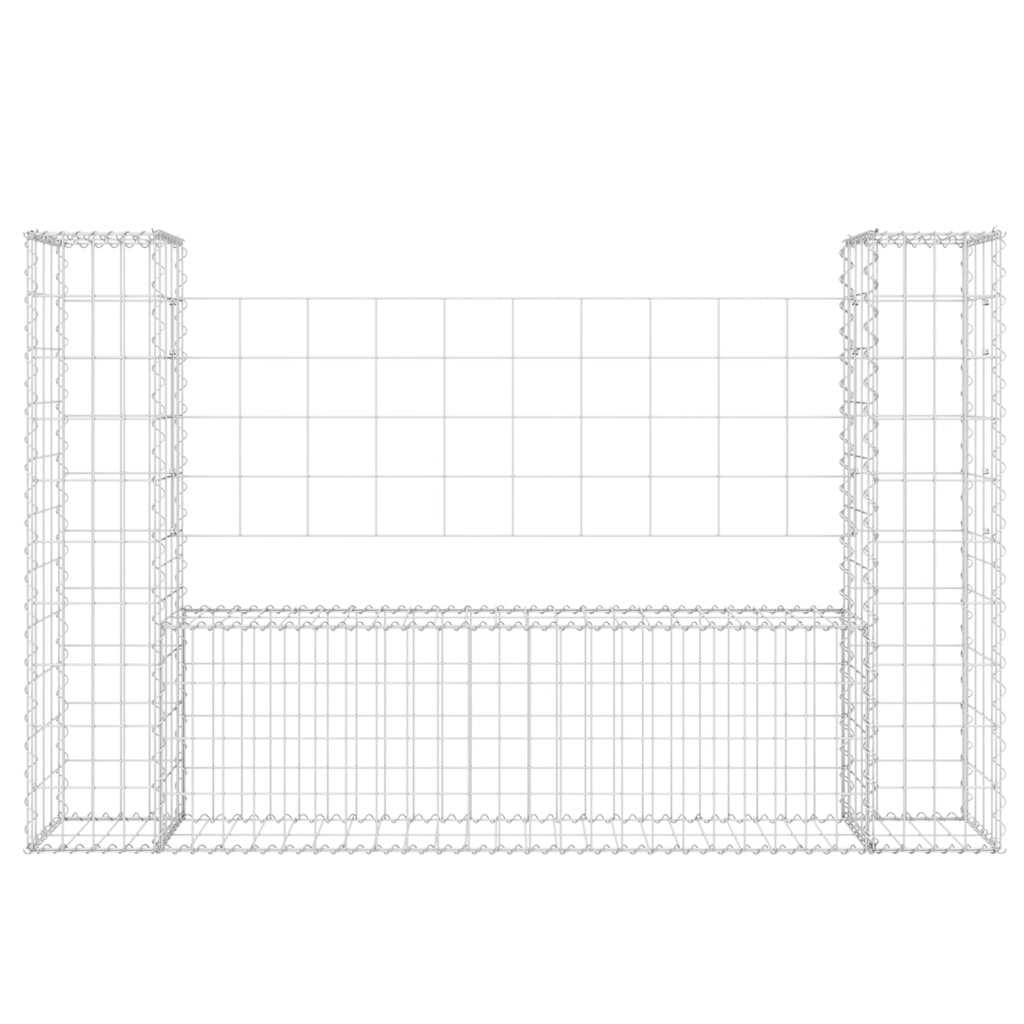 Cesto gabião em forma de u c/ 2 postes 140x20x100 cm ferro