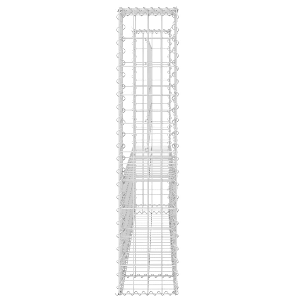 Cesto gabião em forma de u c/ 2 postes 140x20x100 cm ferro