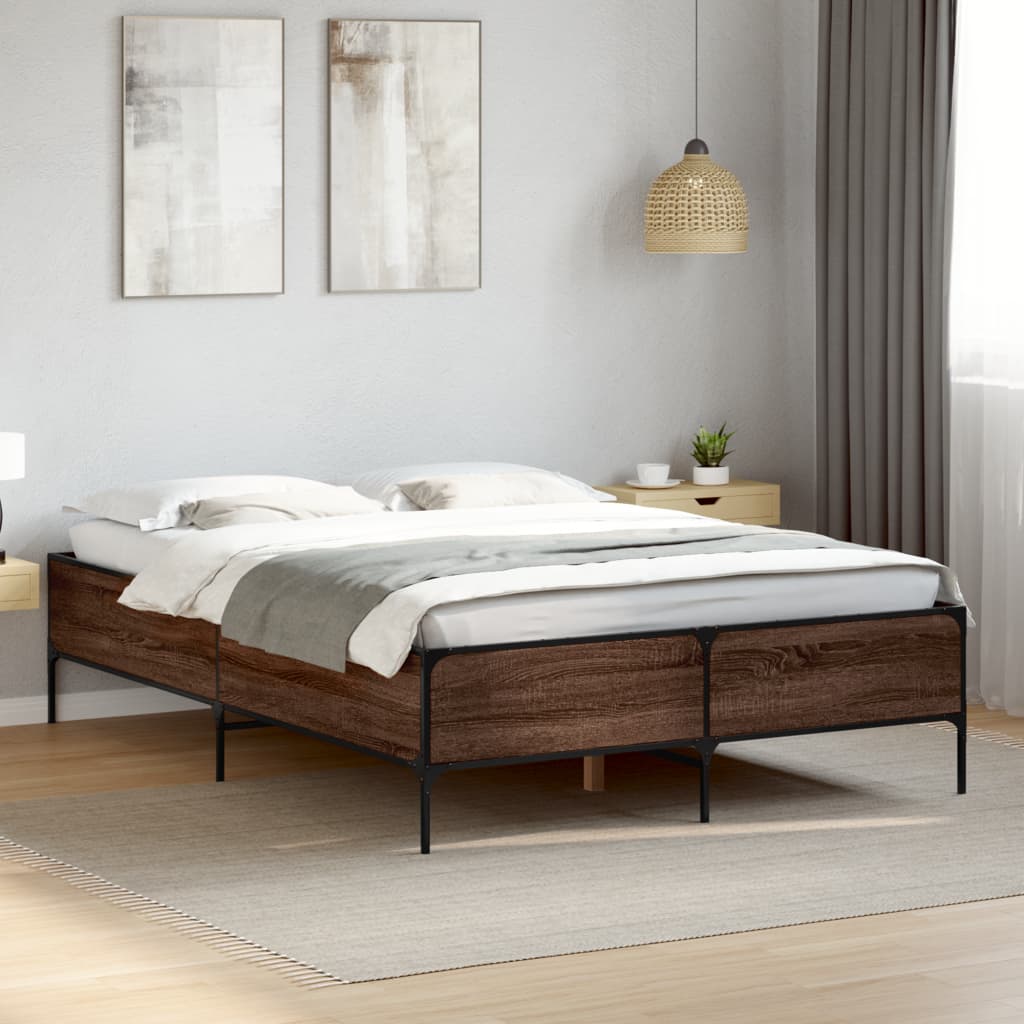 Estrutura de cama 160x200cm derivados madeira/metal