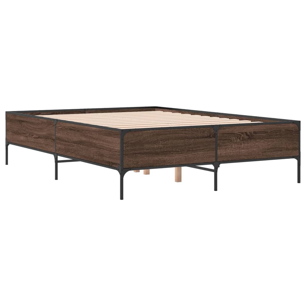 Estrutura de cama 160x200cm derivados madeira/metal