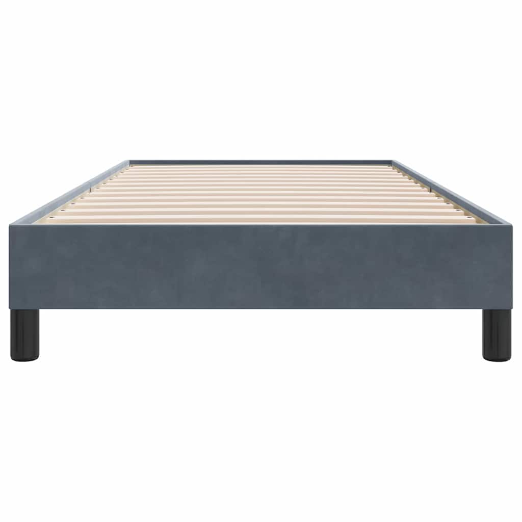 Estrutura de cama sem colchão 90x210 cm veludo cinzento-escuro