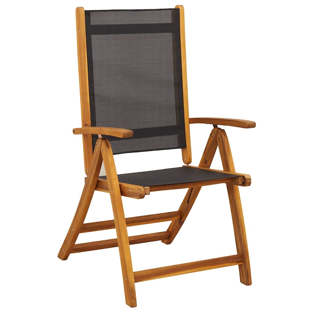 Cadeiras de jardim dobráveis 2 pcs acácia maciça e textilene
