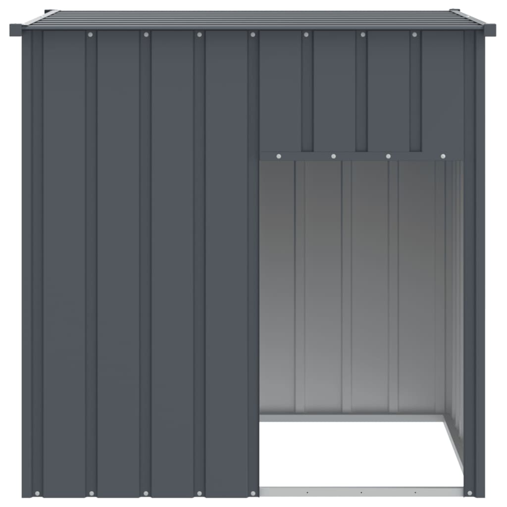 Casota para cães com telhado antracite 110x103x109 cm aço galvanizado