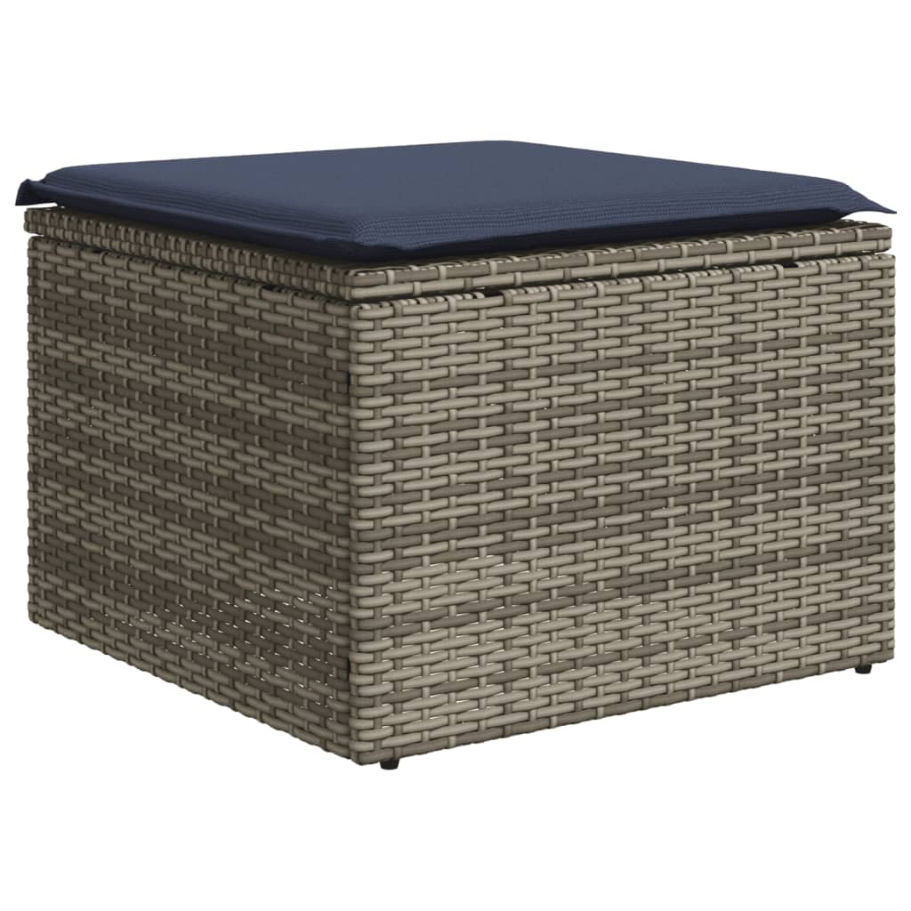 Conjunto de sofá de jardim com 6 peças e almofadas em rattan sintético cinza