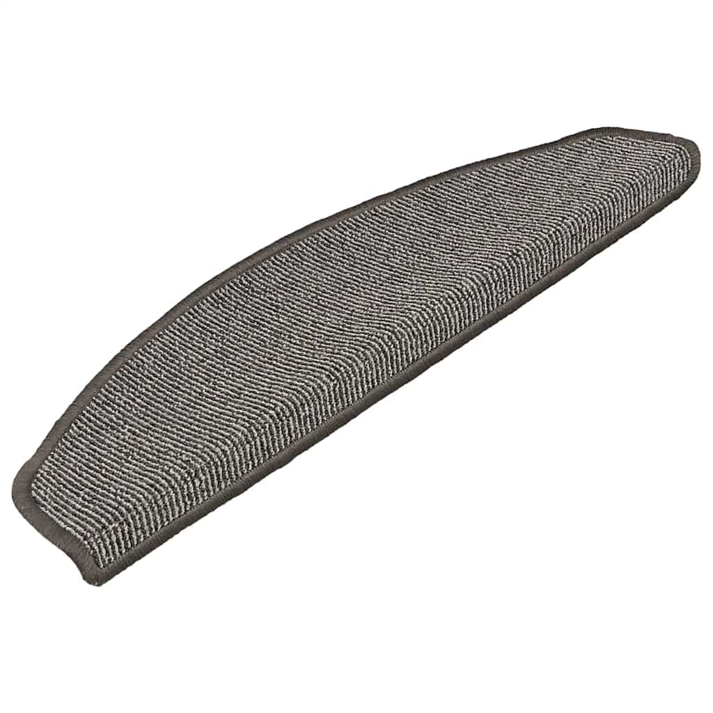 Tapetes de escada 15 peças 65x21x4 cm cinza semicircular grande