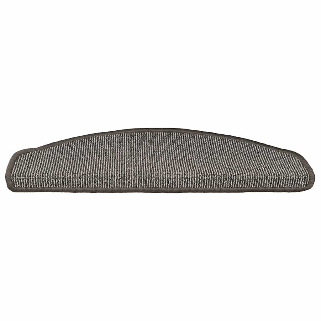 Tapetes de escada 15 peças 65x21x4 cm cinza semicircular grande