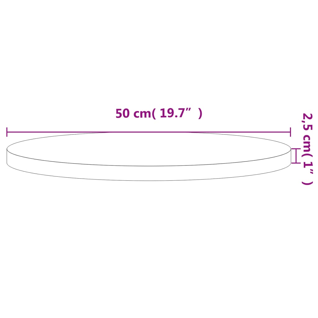 Tampo de mesa redondo ø50x2,5 cm madeira de faia maciça