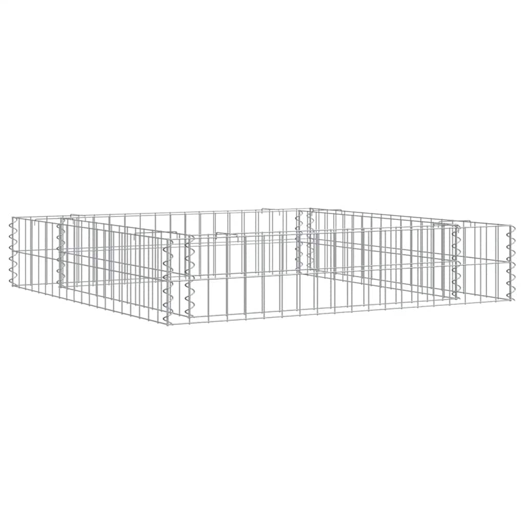 Canteiro elevado/cesto gabião 100x100x20 cm aço galvanizado