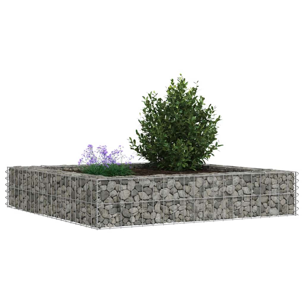 Canteiro elevado/cesto gabião 100x100x20 cm aço galvanizado