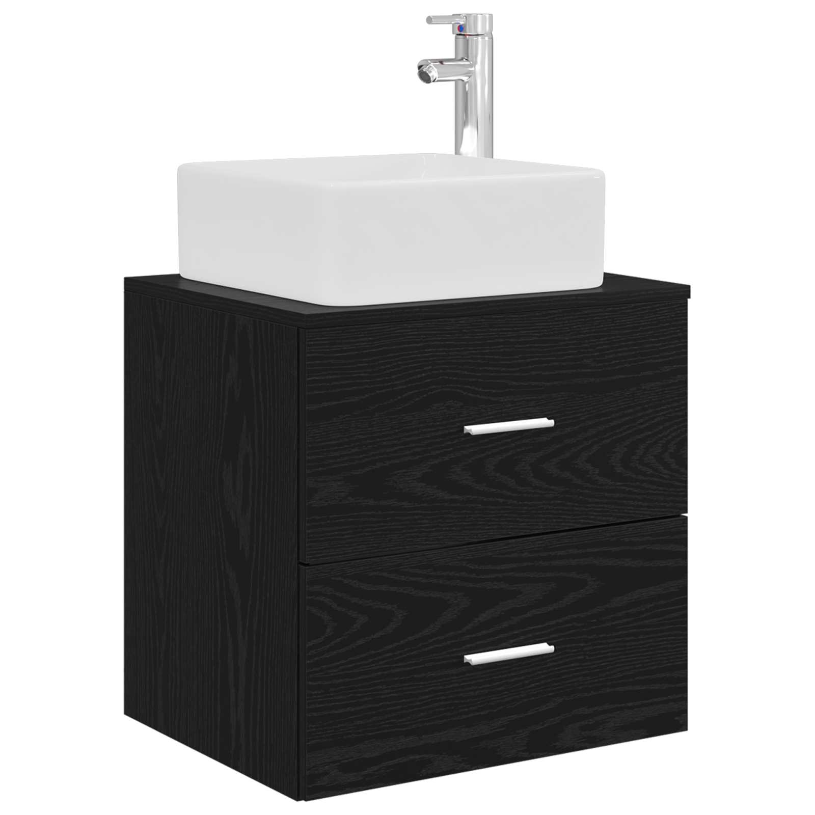 Vaidade com pia suspensa carvalho preto 49,5 x 41 x 63 cm