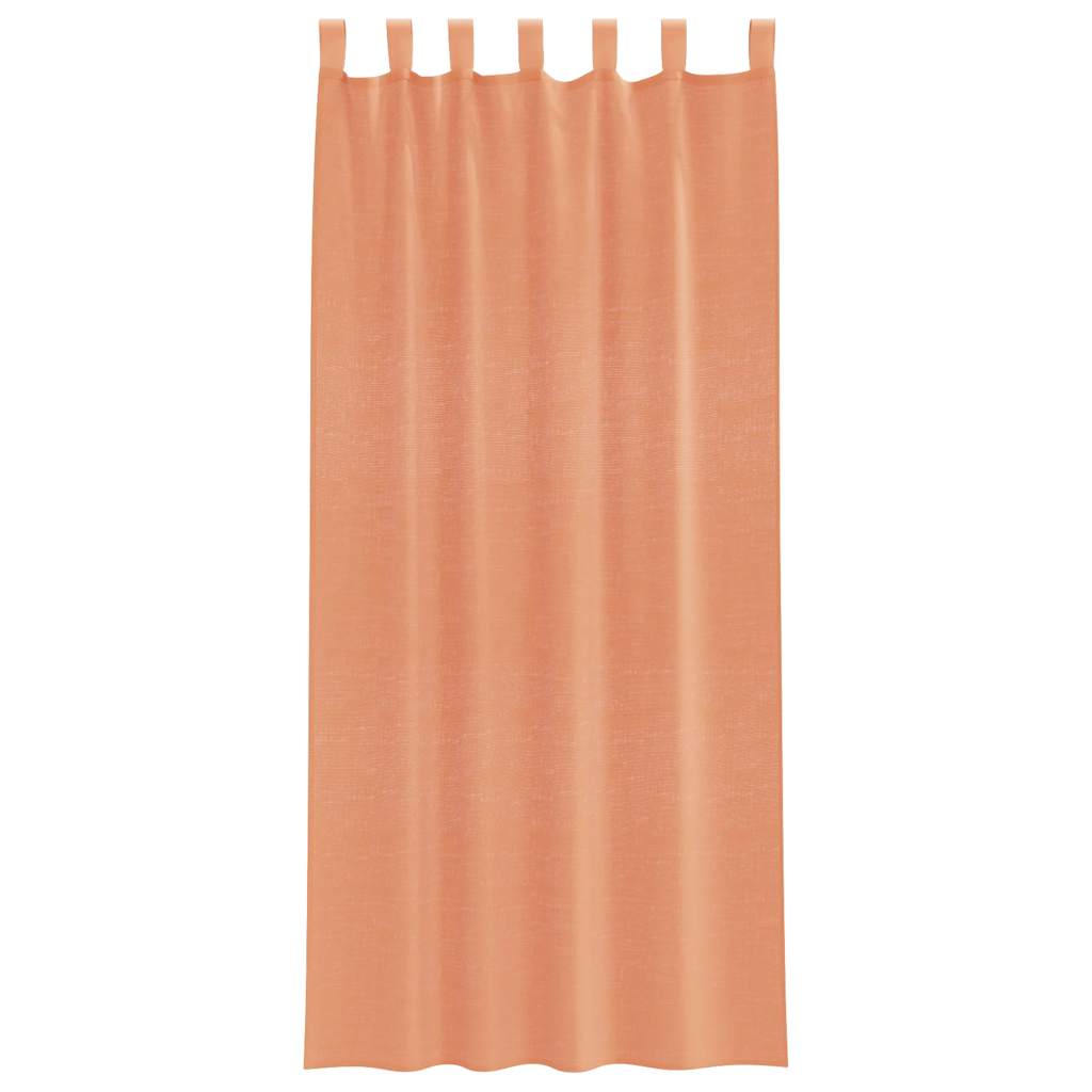 Cortinas de voile com laços 2 pcs terracota 140x245 cm