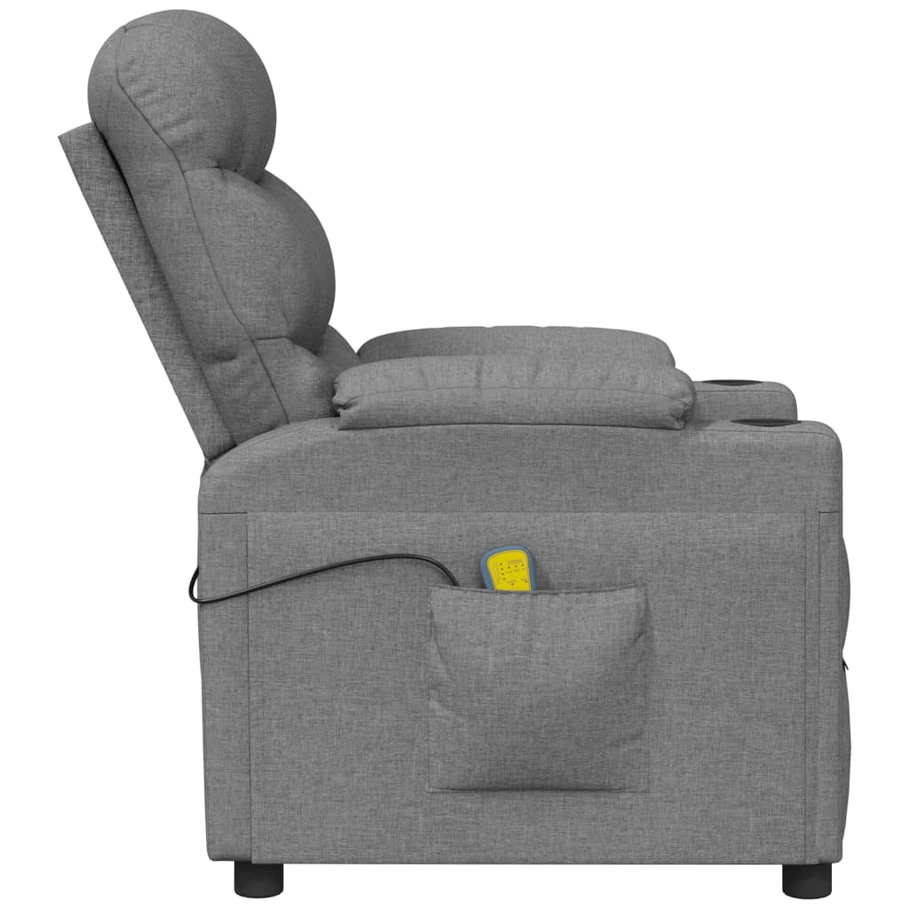 Poltrona de massagens tecido cinzento-claro