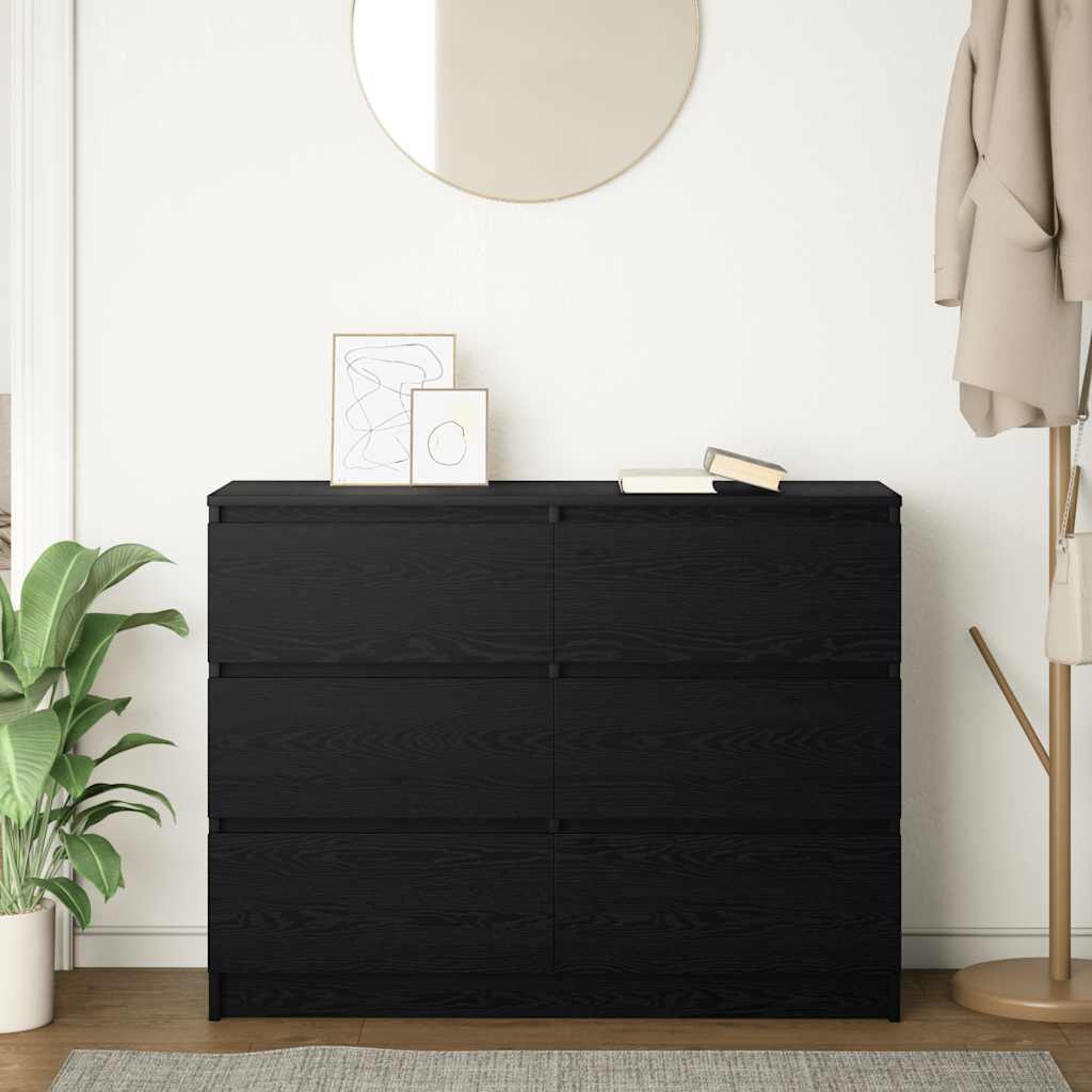 Aparador 100x35x76 cm derivados de madeira carvalho preto