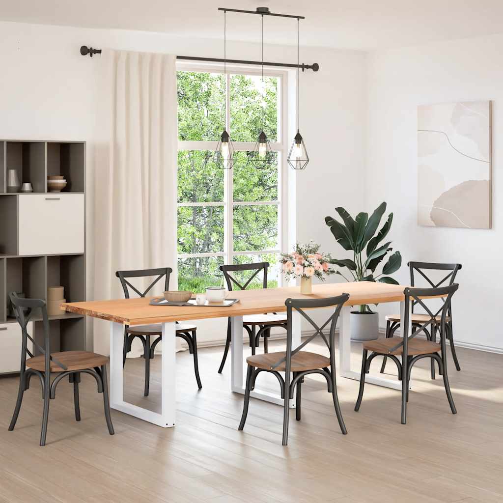 Pés para mesa de jantar em formato de u, 3 peças, branco, 80x (72-73) cm, aço