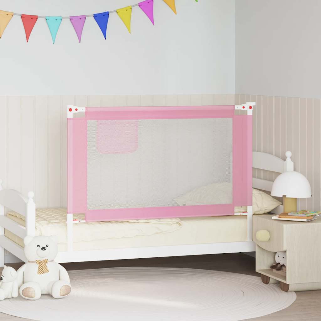 Barra de segurança p/ cama infantil tecido 120x25 cm rosa