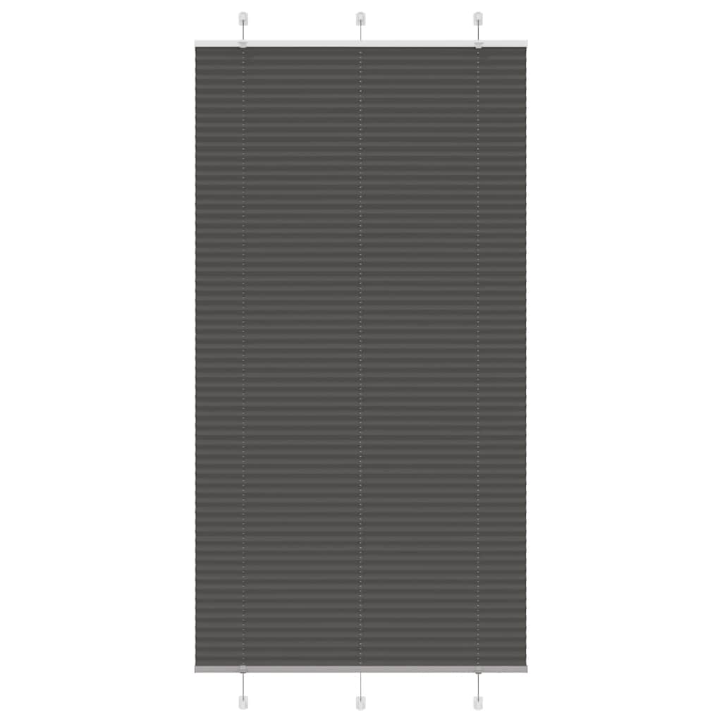 Preto plissada cega 105x200 cm largura tecido 104,4cm poliéster