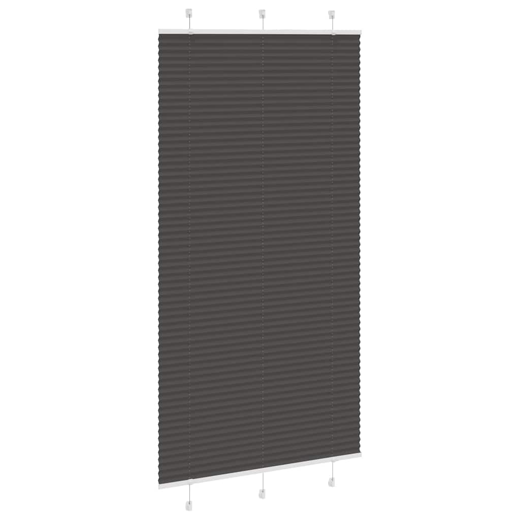 Preto plissada cega 105x200 cm largura tecido 104,4cm poliéster