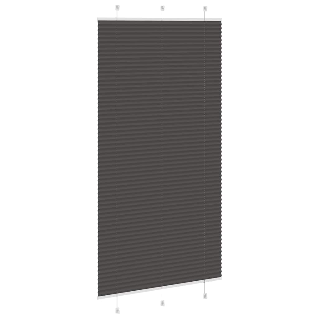 Preto plissada cega 105x200 cm largura tecido 104,4cm poliéster