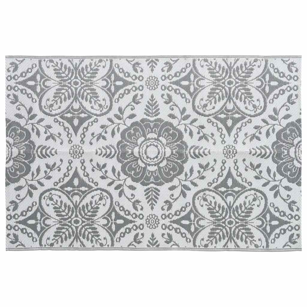 Tapete de exterior 190x290 cm arakil PP cinzento-claro